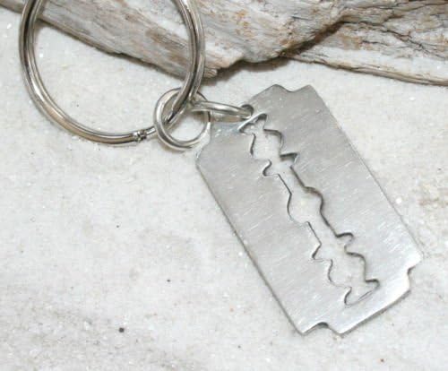 RAZOR BLADE GOTHIC BIKER KEYCHAIN Key Chain Ring