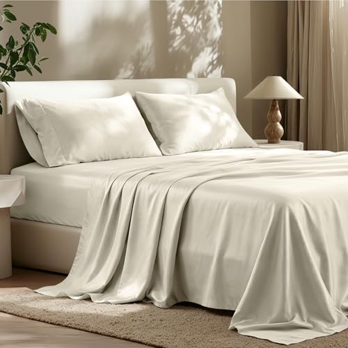 Bare Home Lyocell Tencel Sheet Set (Queen, Natural)