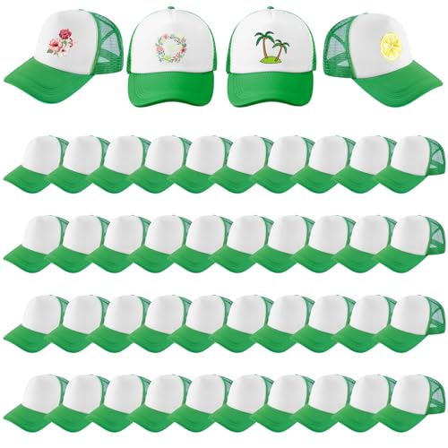 Image of 40 Pack Sublimation Blank Trucker Hat Bulk Wholesale Mesh Baseball Cap for Women Men DIY Hat Bar Party
