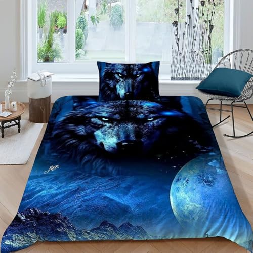 Housse de couette loup lit simple pour éviter la transpiration