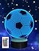 Price comparison product image Optical Illusion 3D Lamp 7 Colors Changing Football Beside Table Night Light for Soccer fans Kids Children Xmas Birthday Party Gifts