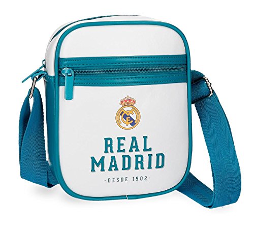 Real Madrid RM GOL Bolso Bandolera, 20 cm, 2.34 litros, Blanco