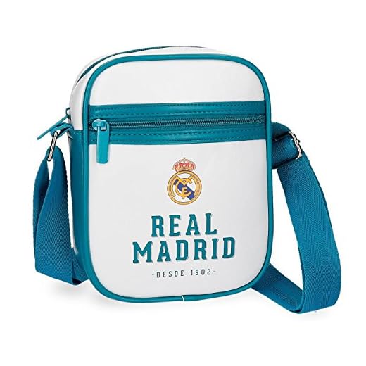 Real Madrid RM GOL Bolso Bandolera, 20 cm, 2.34 litros, Blanco