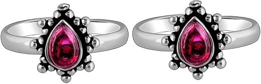 GIVA 925 Oxidised Silver Pear Toe Rings, Adjustable| Toe Rings for Women and Girls | With Certificate of Authenticity and ...