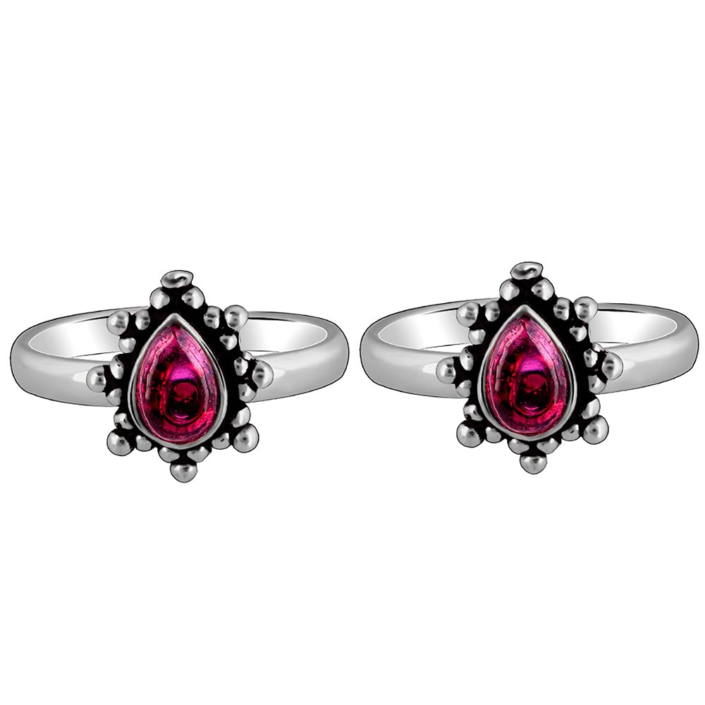 925 Oxidised Silver Pear Toe Rings, Adjustable| Toe Rings for Women and Girls | With Certificate of Authenticity and 925 Stamp | 6 Month Warranty-image-39