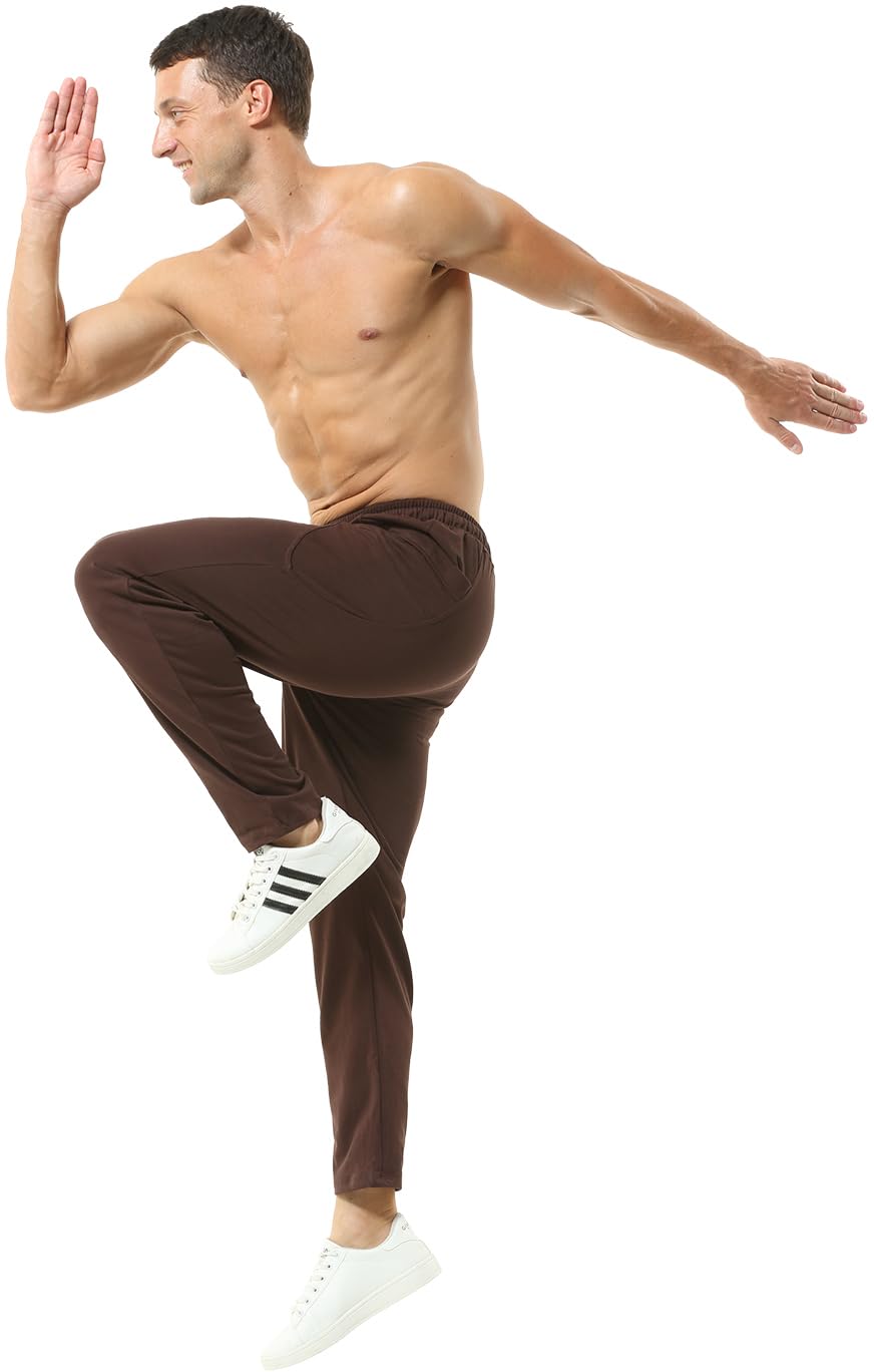 Hoerev Pantalones casual de correr para hombre de algodón