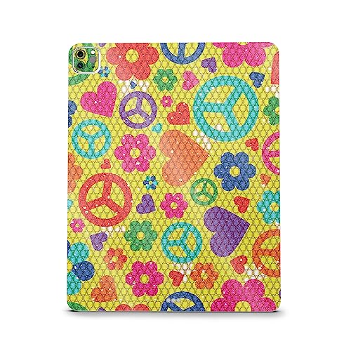 Image of MightySkins Carbon Fiber Skin Compatible with Apple iPad Pro 12.9 inch M2 6th Gen (2022) Full Wrap Kit - Peace Cloth | Protective, Durable Textured Carbon Fiber Finish | Easy to Apply | Made in The USA