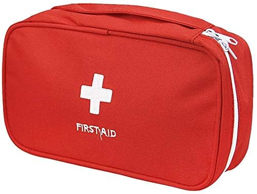 AARUKCREAION Portable First Aid Bag – Small Size, Polyester Travel Medicine Pouch with Double Zippers, Mini Pill & Medical Storage Organizer – Multicolor-image-41