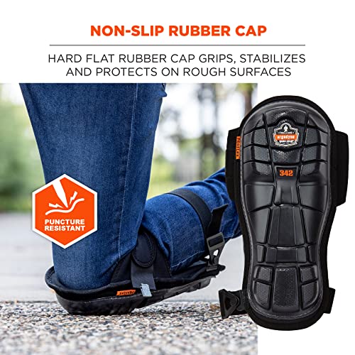 Image of Ergodyne - 18442 ProFlex 342 Professional Knee Pads, Protective Extra Long Cap, Injected Gel Padded Technology, Adjustable Straps, Black