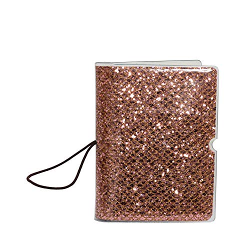 Women's Wallet Credit Card Loyalty Card Coupons Holder Mini Photo Album Organizer (Chunky Rose Gold Sparkle) #TOP2
