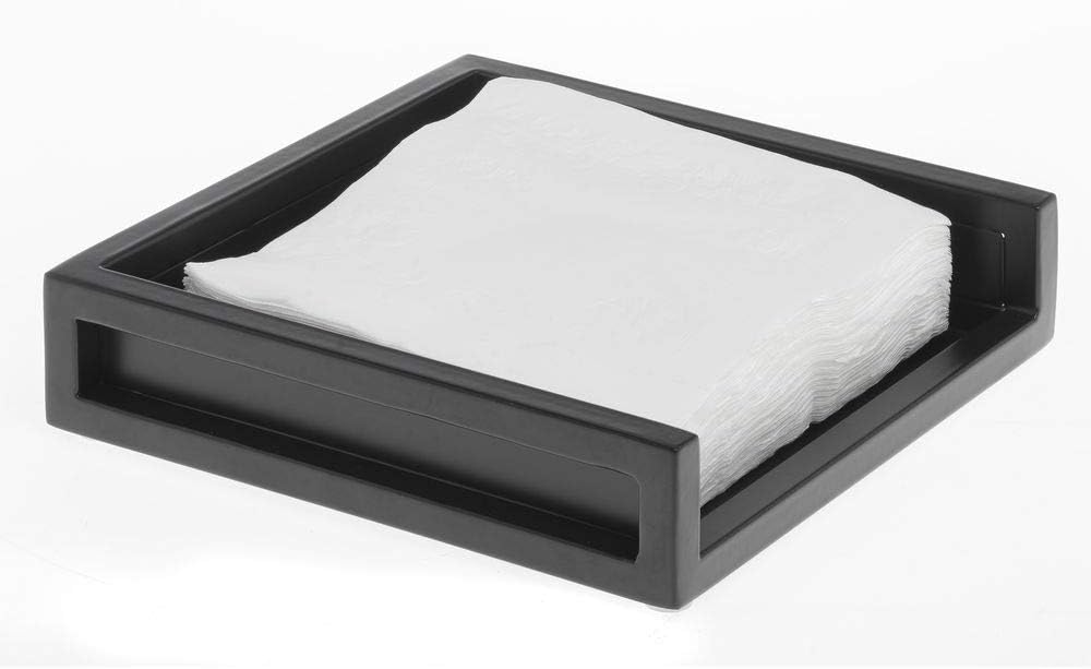 HUBERT Napkin Holder Black- 8 3/5"L x 8 3/5"W x 2 1/10"H