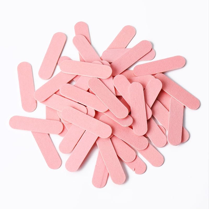 50 Pcs Mini Pink Nail Files Double Sided Emery Boards for Manicure Pedicure Nail Art Buffing and Shaping
