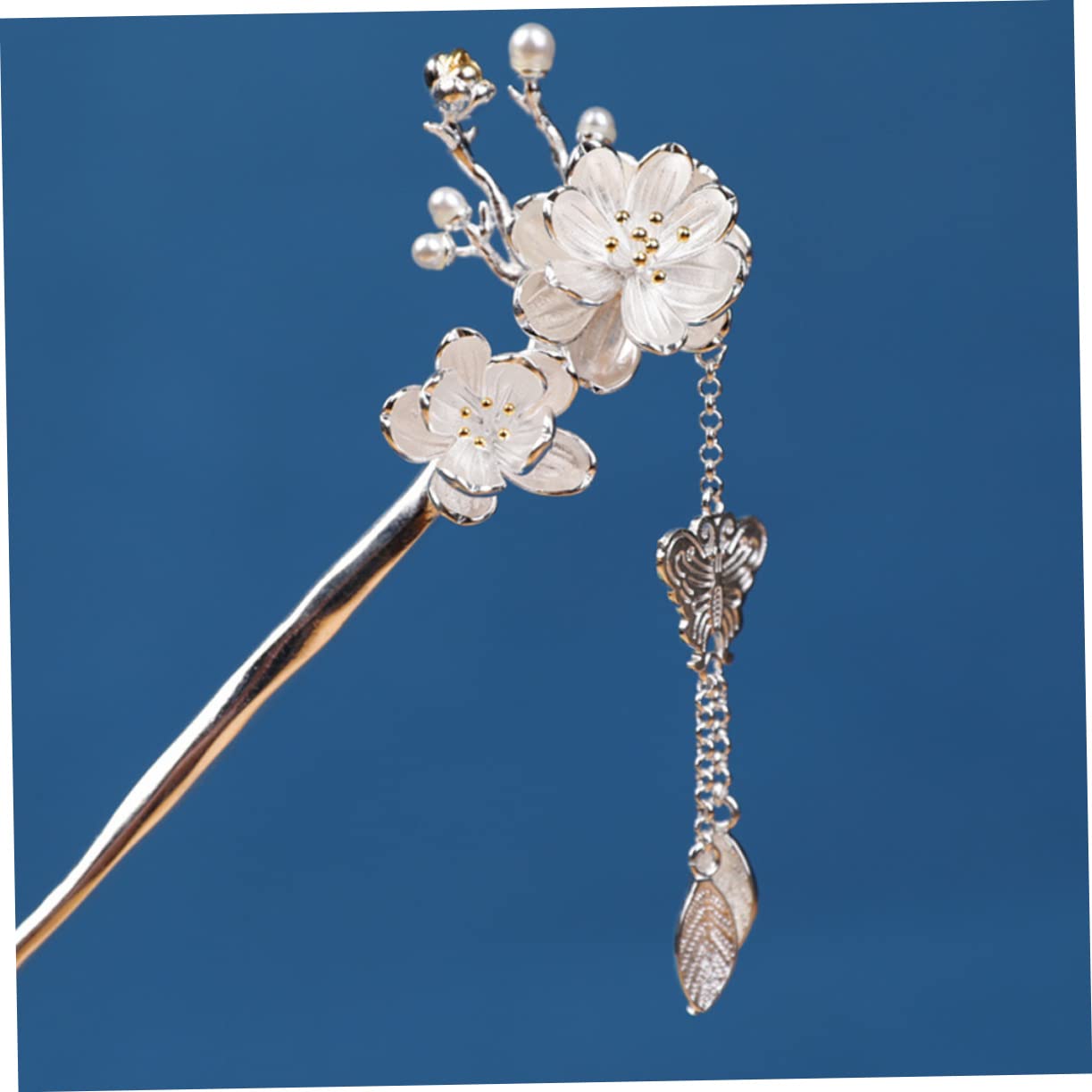 FRCOLOR 4 Stück Retro-haarspangen Für Damen Metall Blumen-haarstab Essstäbchen Für Dutts Quaste Haar-accessoire Für Formelle Anlässe