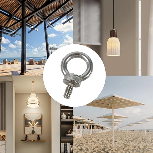 Image of 8PCS M6 Male Thread Eye Bolts, Stainless Steel Lifting Shoulder Eye Bolt, Heavy Duty Screw Ring Shaped Eye Bolt