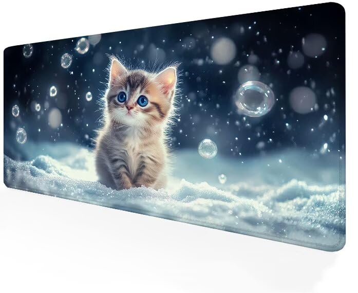 Tapis de souris XXL gris 900x400mm imperméable pour bureau et setup gaming