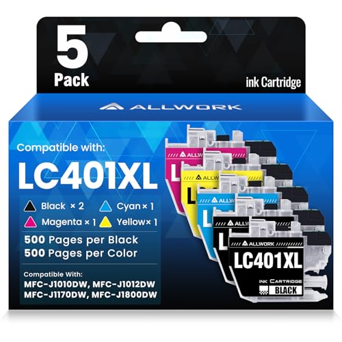 LC401XL LC401 MFC-J1010DW High Yield Ink Cartridges for Brother...