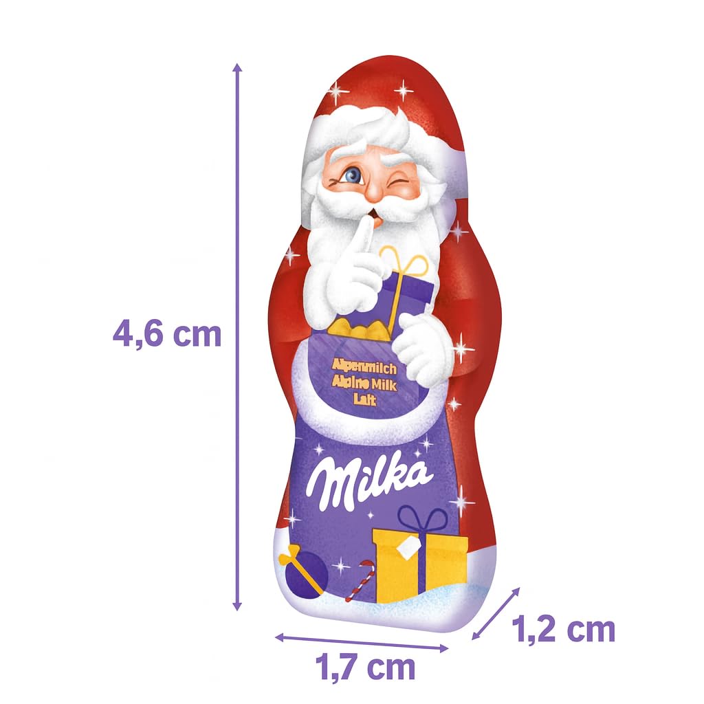 Schoko-Weihnachtsmänner Großpackung 1,5 kg - ca. 160 Stück einzeln verpackt, Weihnachts-Schokolade