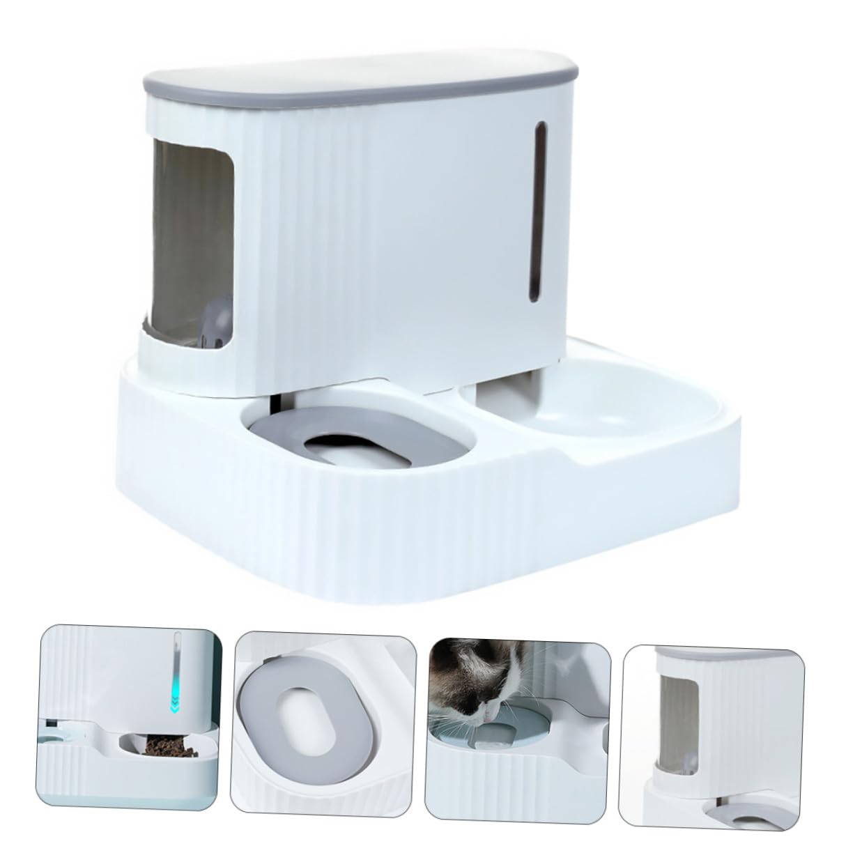 Distributeur Automatique d'eau et Croquettes pour Chat, 3l 0, 85l