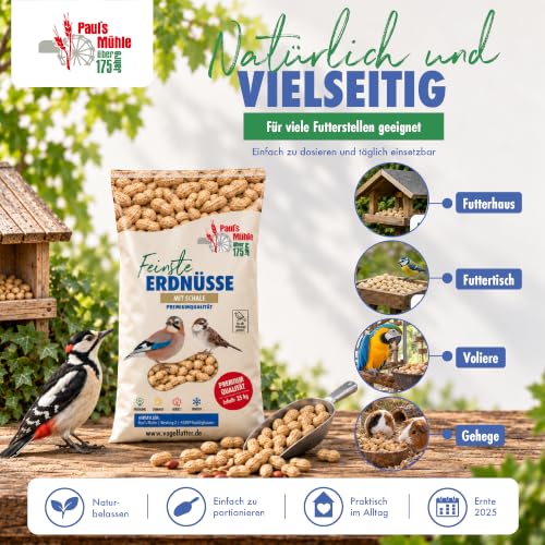 Paul´s Mühle - 10kg Erdnüsse mit Schale für Tiere & Wildvögel naturbelassen