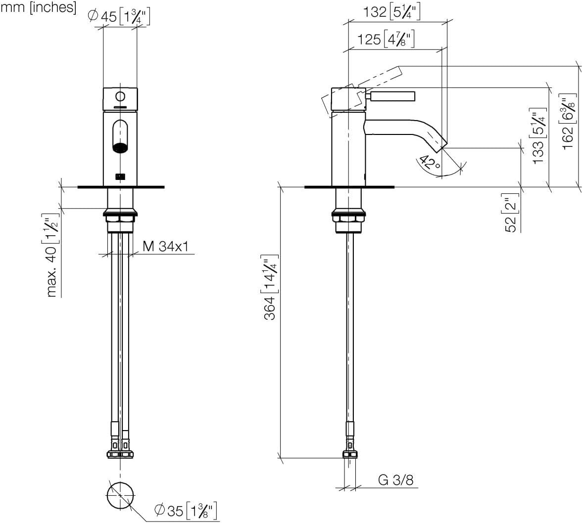 Dornbracht Basin Basin Mixer Meta 33526660-06 Platinum Matt