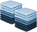 DecorRack 16 Pack Kitchen Dish Towels, 100% Cotton Wash Cloth, Luxurious Soft, 12x12 inch Ultra Absorbent, Machine Washable Washcloths, Blue (16 Pack)