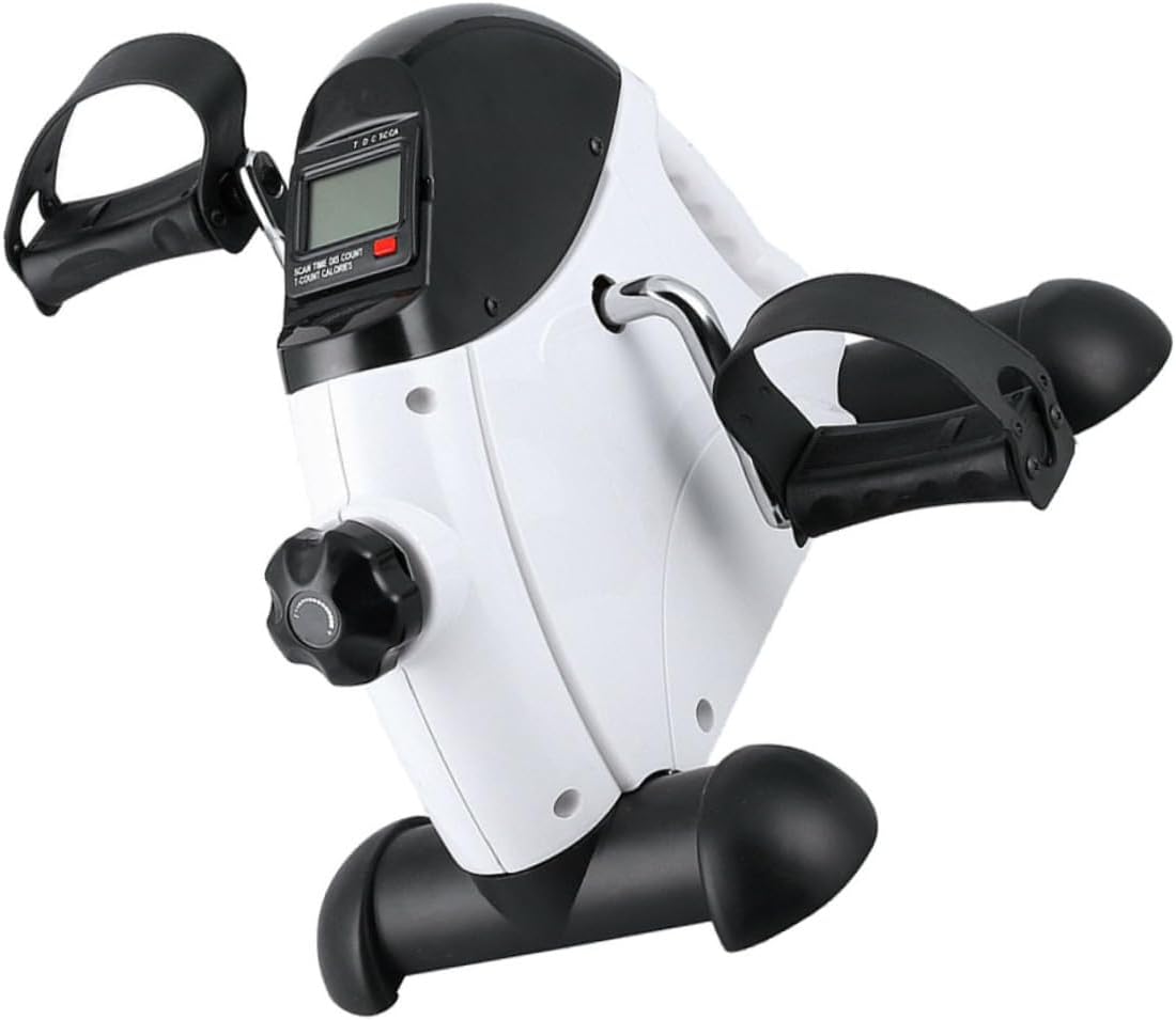Hemoton Indoor Mini Exercise Bike with Adjustable Resistance Portable Pedal Exerciser for Legs and Arms for Home Office Use No Battery Required