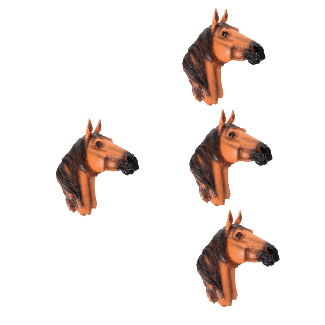 Tête d'animal sculptée en résine PRETYZOOM lot de 4 pièces pour décoration murale de maison