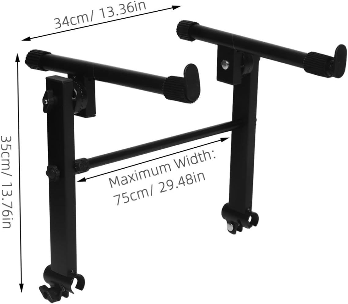 Adjustable 2-tier Electronic Keyboard Stand with Dual-tube Metal Construction Portable and Stable Keyboard Holder and Synthesizers for Music Production and Classrooms image 2
