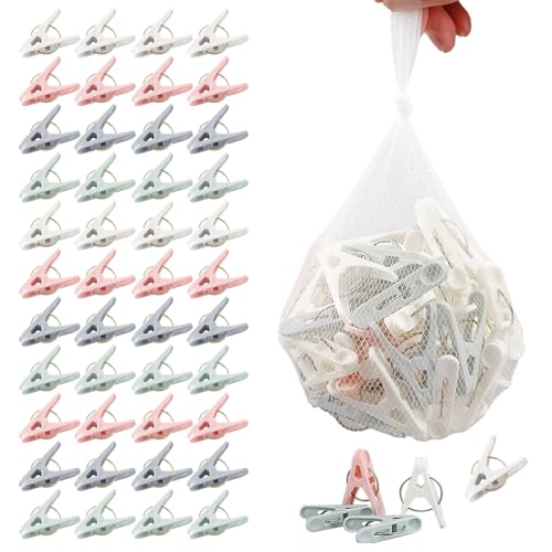 Catálogo para Comprar On-line Pinzas para tender la ropa - solo los mejores. 44 MOGONE 50 Piezas Pinzas para Ropa Tendedero, Pinzas para Toallas de Playa de Plástico, con Bolsillo y Diseño Antideslizante Dentado, Multifuncional Adecuado para Toallas,...