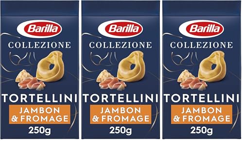 Barilla Tortellini Pâtes fourrées au jambon et au fromage 250 g (Lot de 3)