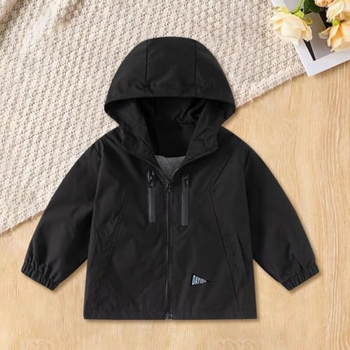 Boys Windproof Hooded Jackets Long Sleeve Zip up Lightweight Windbreaker Outwear Coats with Pocket4
