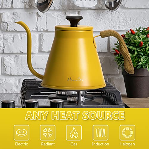 Gooseneck Kettle, Harriet 37Oz Pour Over Kettle Stove Top, Stainless Steel Coffee Kettle With Thermometer, Tea Kettle With 3-Layer Base, Anti-Hot Handle, For Drip Coffee & Tea #TOP6