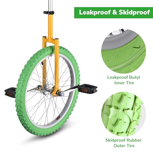 Image of AW 16 /18 /20 /24 Inch Wheel Outdoor Unicycle Adjustable Seat Exercise Bicycle | Fit Adults Kids Outdoor Sports Fitness Exercise, Various colors For Choice