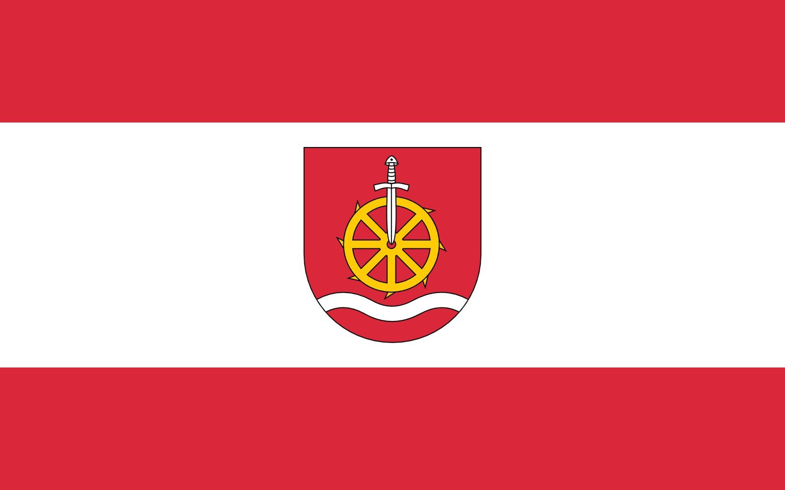 Drapeau Large POL gmina Krzykosy pavillon officiel de commune