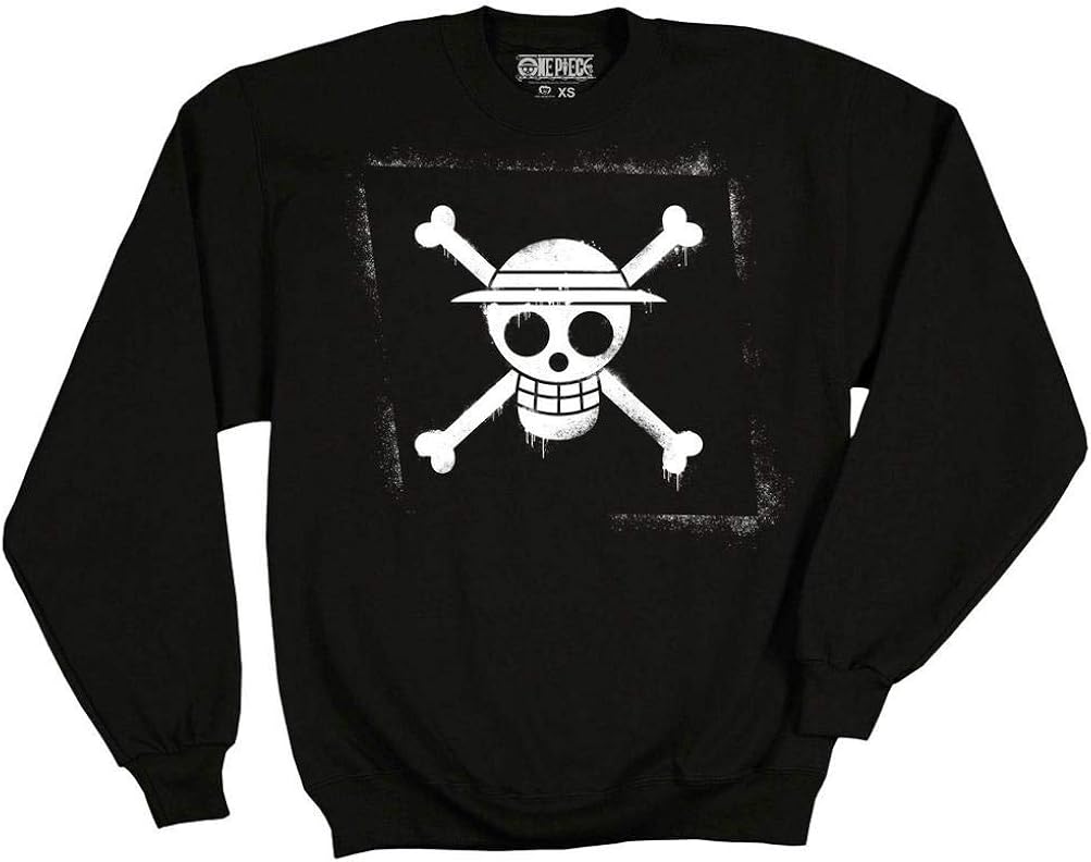 Ripple Junction One Piece Adult Unisex Straw Hat Skull Stencil Fleece Crew Sweatshirt : Clothing, Shoes & Jewelry