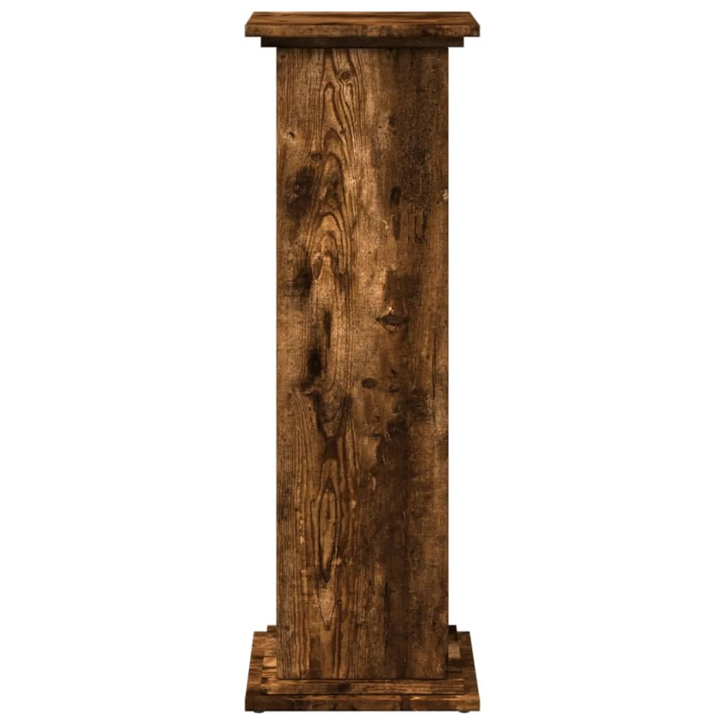 vidaXL Pedestal Expositor con almacenaje Roble Ahumado 31x30x90 cm