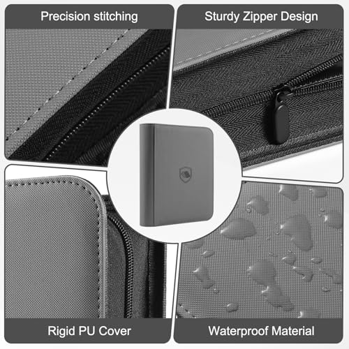 Image of Top Loader Binder 9 Pocket, Holds 360 Toploaders, 100 Toploaders INCLUDED | Toploader Binder for 3 inch x 4 inch Rigid Toploaders, Trading Card Binder for TCG, MTG, Sport Cards, PU Leather Cover, Side Loading