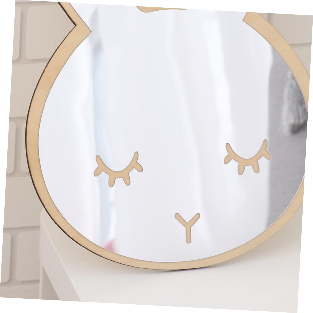 DOITOOL 2pcs Cartoon Rabbit Mirror Self-Adhesion Decorative Mirror for Kids Room and Baby Nursery Decor