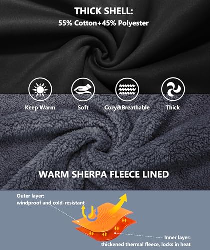Image of GEEK LIGHTING Men's Fleece-Lined Zip Up Hoodie, Thick Hooded Jacket Winter Warm Athletic Sweatshirt