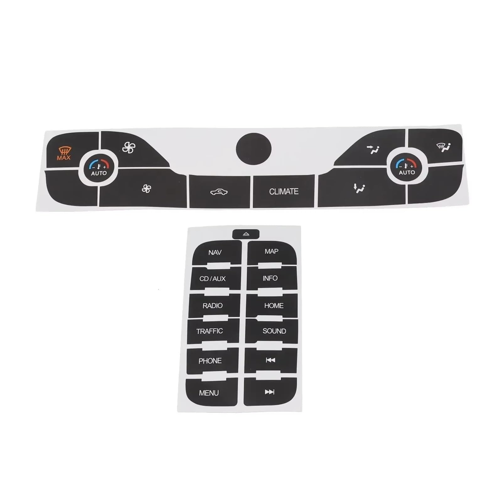 Button Stickers Compatible with for S-Max 2011 2pcs Sticker to Repair The Buttons Radio AC Repair Sticker Car A/C Climate Control Button Black Sticker