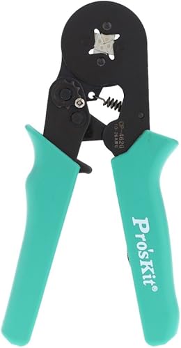 ProsKit CP-462G - Alicates de prensado de alambre de virola cuadrada ajustable, herramienta práctica de prensado de línea