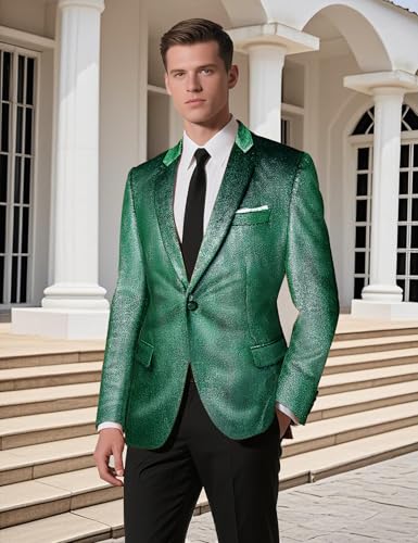 Barry.Wang Glitter Velvet Blazer Men Shiny Suit Notch Lapel Jacket Sport Coat Homecoming Party 80s 90s Disco Prom Bash2