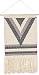 Home Designs Gray Bohemian Aztec Macrame Woven Wall Hanging Tapestry - Cotton Boho Living Room, Dorm Room or Bedroom Decoration