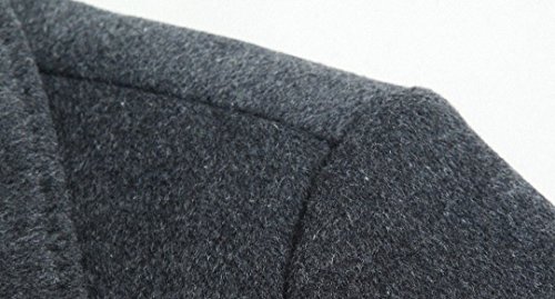 Men's Classical Bussiness Style Single Breasted Plaid Wool Coat #002202373