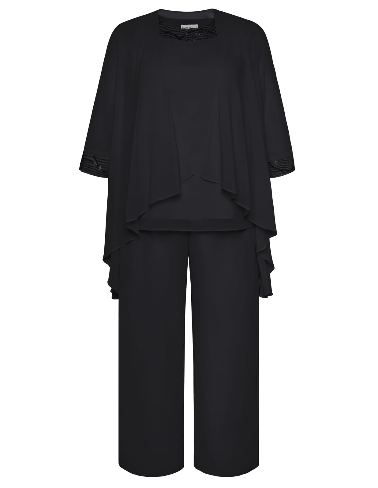 Hanna Nikole Dames grote maten broekpak 2-delig avondpak sets tweedelig chiffon shirt en hoge taille broekpak elegante outfit cocktail party feestelijk broekpak, koningsblauw, 50 Grote maten
