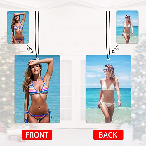 Personalized Car Air Freshener,Yrh Custom Double Face Smell Air Fresheners With Picture,For Car,Wardrobe,Bathroom,Hanging Ornaments (Rectangle) #TOP1