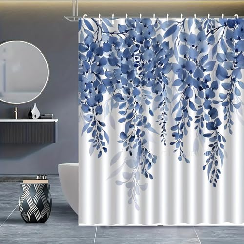 Rideau de douche fleurs imprimées en polyester imperméable lavable en machine, 150 x 210 cm - 4