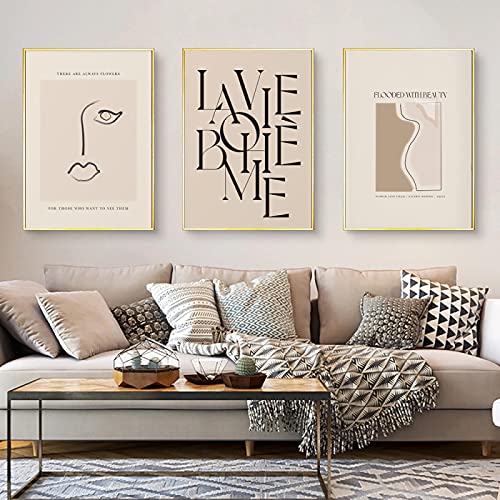 Toile abstraite salon affiche minimaliste et moderne pour créer un mur de cadres chaleureux