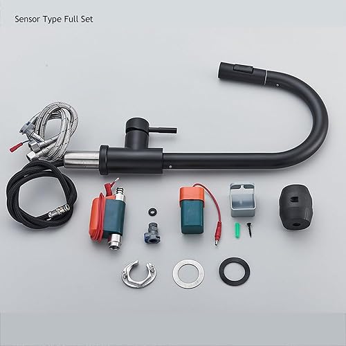 Miniatura 6 de Touch Sensor Kitchen Faucet Matte Black Pull Down Mixer with Dual Water Modes Hot & Cold Elegant Brushed Gold Finish for Modern Kitchens Smart &