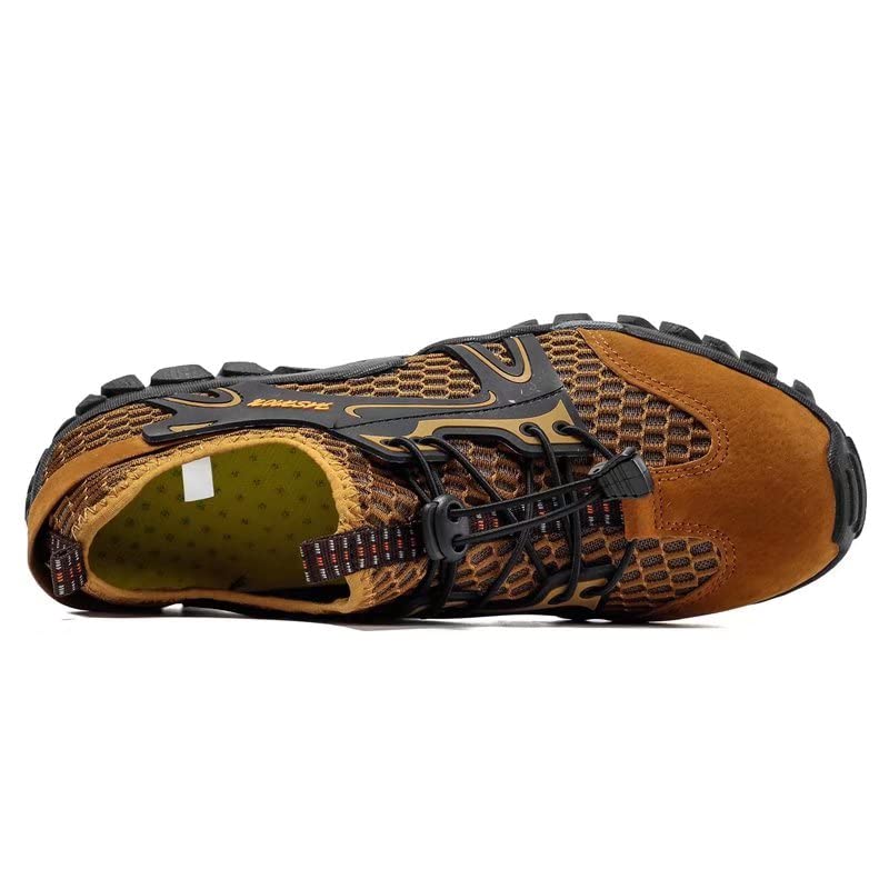 Zonkacen Unisex Young Fashion Anti Collision Toe Anti Slip Summer Outdoor Hiking Shoes for Field Forest Cycling Diving Surfing Wading Camping Mountain Brown 6.5 Men/8 Women